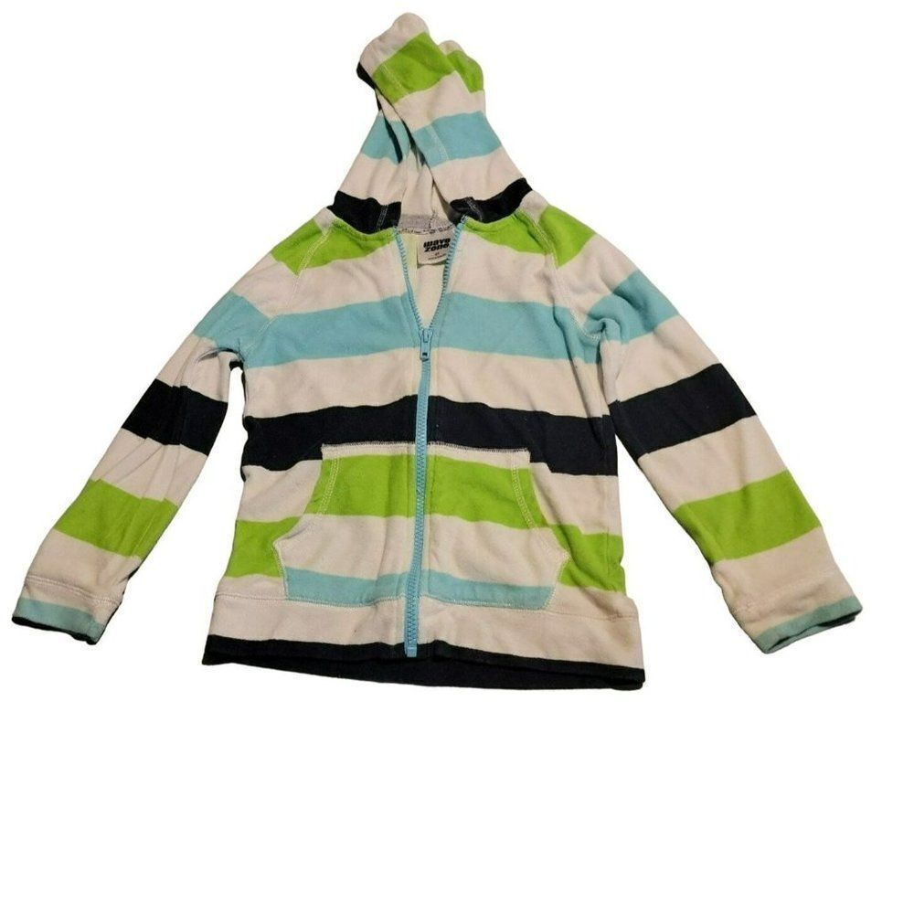 Wave Zone Boys Multicolor Striped Long Sleeve Pockets Full Zip Hoodie Size 5T